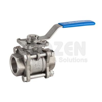 VAN BI 3 THÂN TAY GẠT REN INOX 